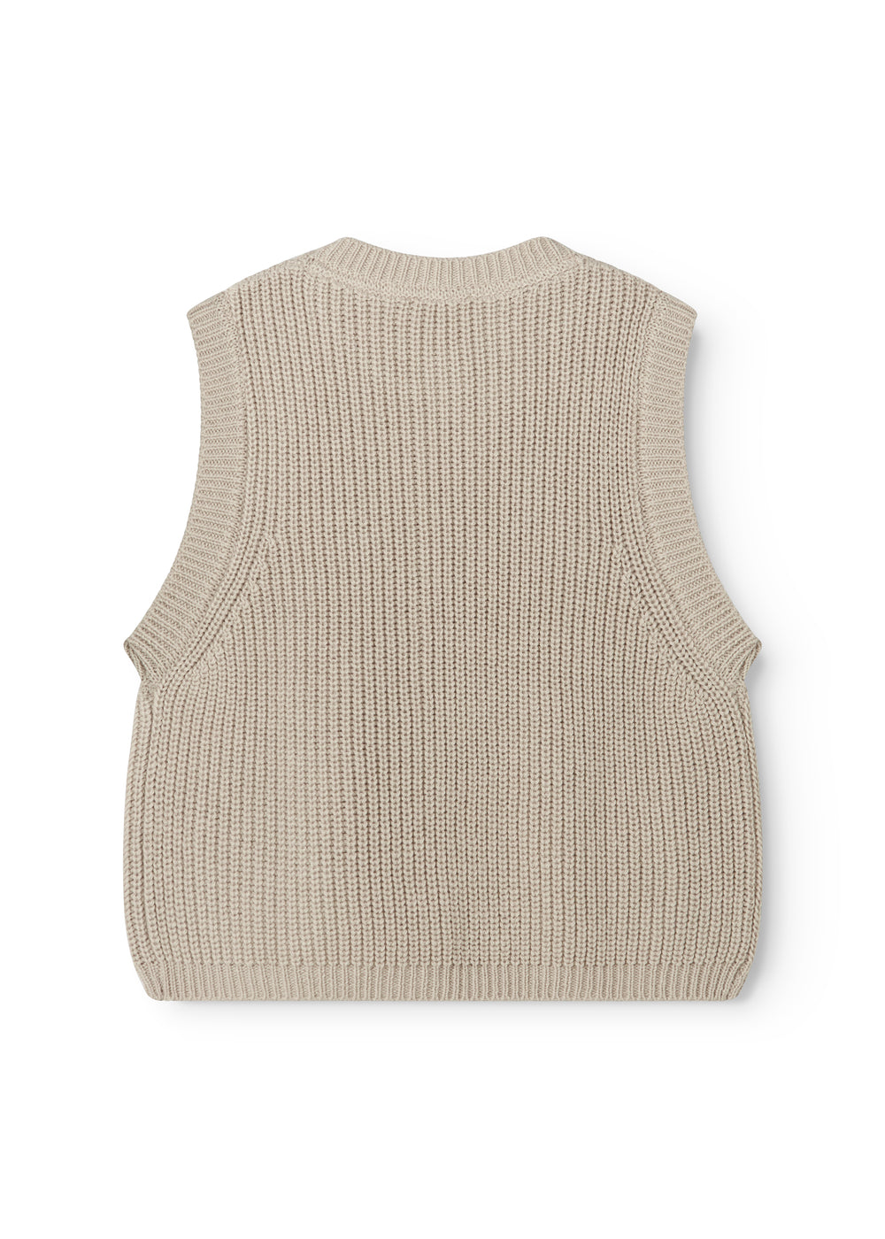Taju strikvest i barely beige set bagfra, ensartet strik uden synlige detaljer