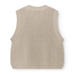 Taju strikvest i barely beige set bagfra, ensartet strik uden synlige detaljer