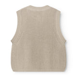 Taju strikvest i barely beige set bagfra, ensartet strik uden synlige detaljer