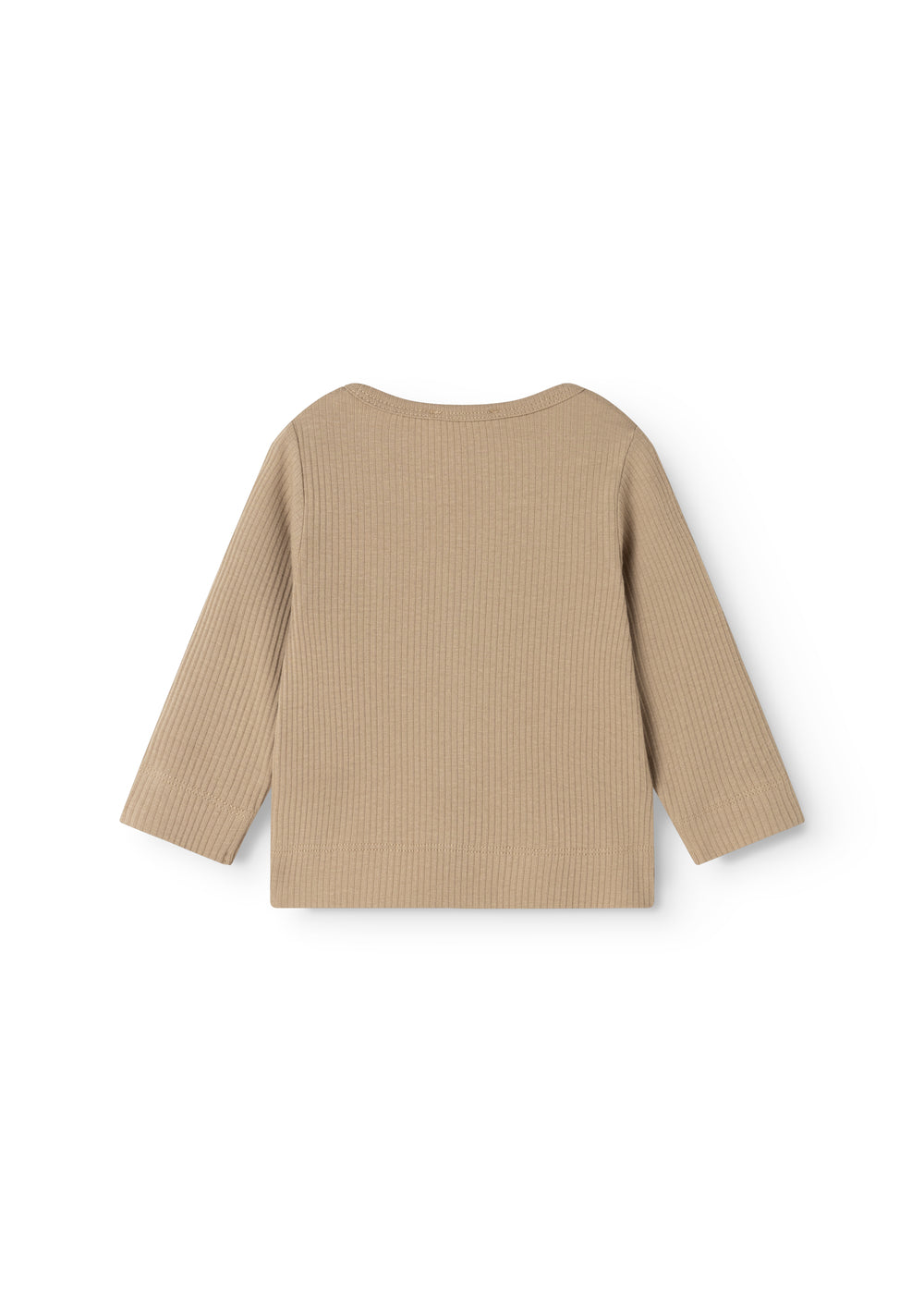 Strikket cardigan i mudfarve, enkel ryg med lange ærmer