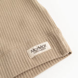 Strikket cardigan-manchet med logoetiket og ribkant