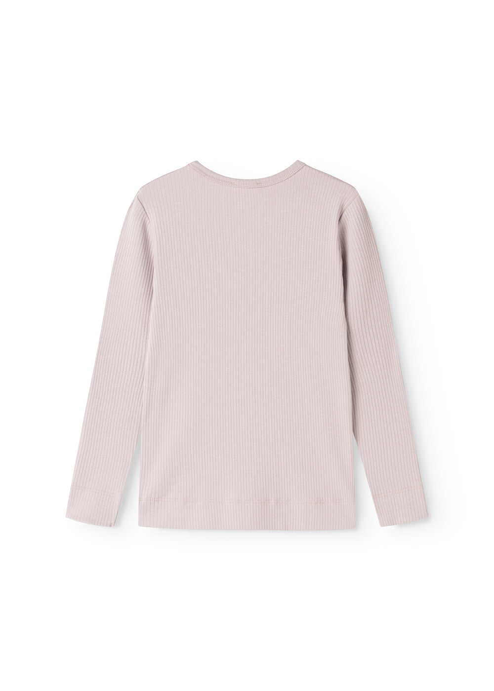 Langærmet T-shirt med rund halsudskæring, lys stribet lysegrå