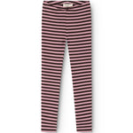 Stribede leggings til børn med elastisk talje, rosa og mørke striber