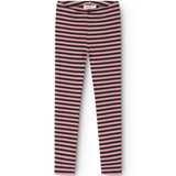 Stribede leggings til børn med elastisk talje, rosa og mørke striber