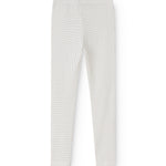 Leggings i hvid med små sorte prikker, lige pasform og elastisk talje