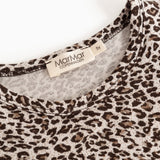 Leopardmønstret T-shirt med rund halsudskæring; MarMar Copenhagen-etiket