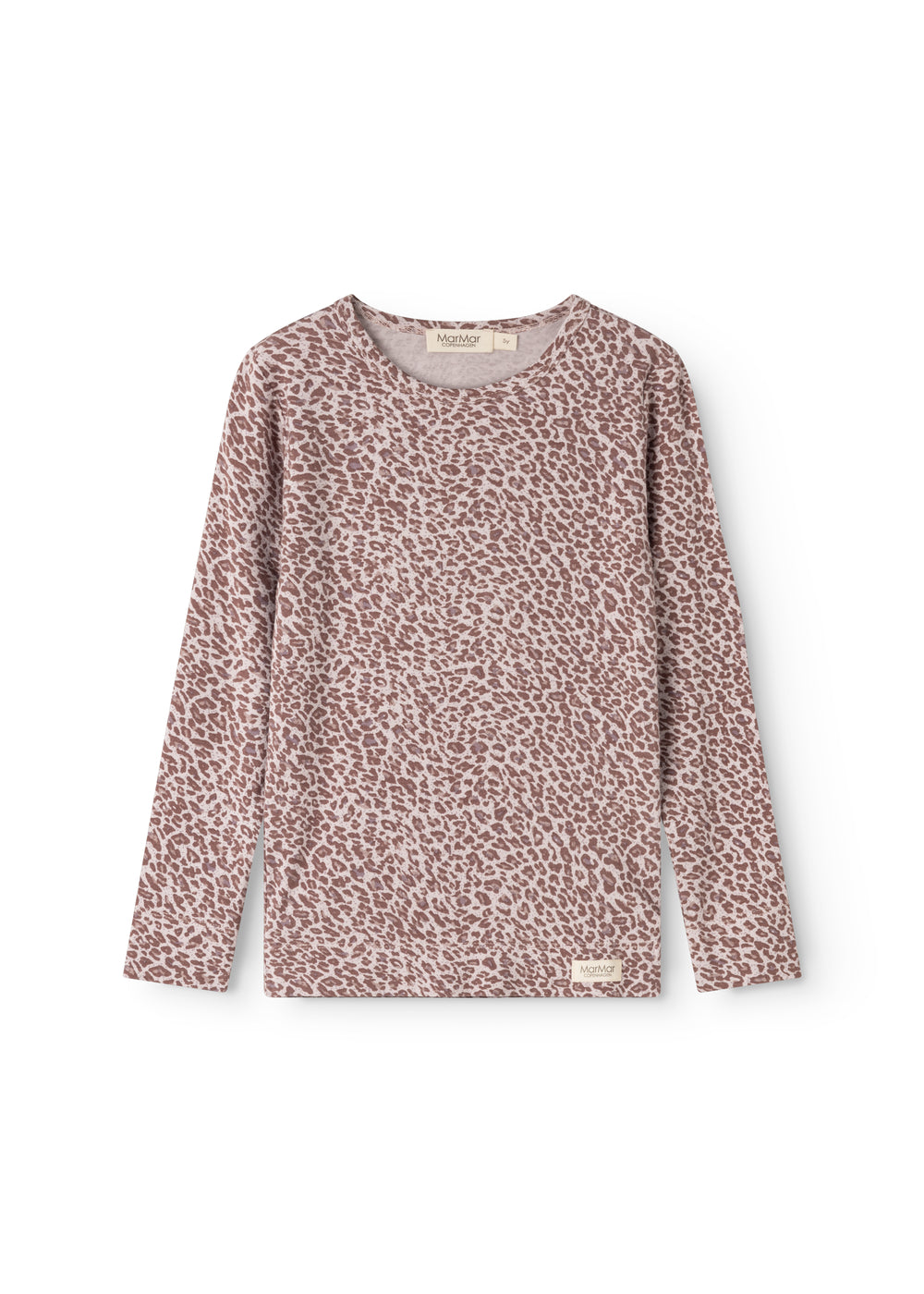 Leo T-shirt til børn i støvet lilla med leopardmønster og lange ærmer