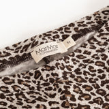 Leo Leg leggings med mærke i linningen og mørk brun leo-print
