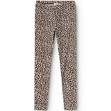 Leo Leg leggings i mørk brun leopardmønster med lange, lige ben
