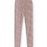 Leggings med leo-mønster i støvet lilla, fuld længde.