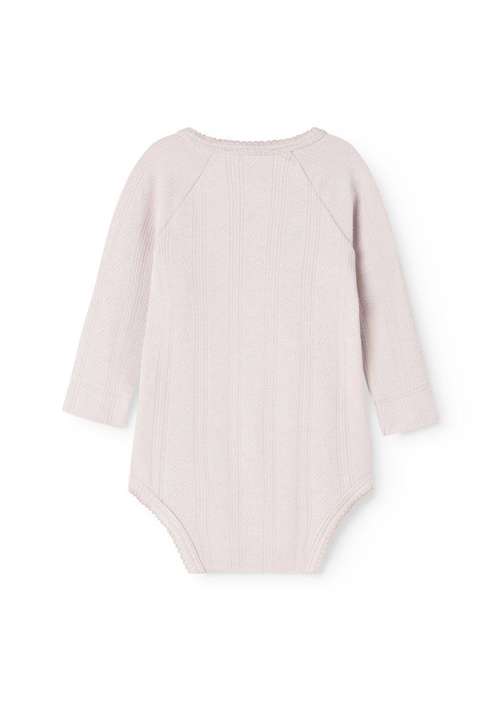 Baby-bodystocking med lange ærmer og rund hals i lys lilla