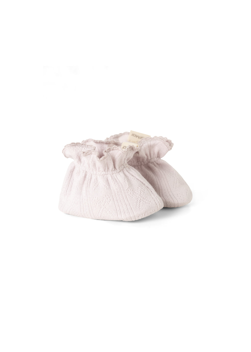 Babybootsies med stribet strik, elastisk åbning og rynket kant, Marmar.