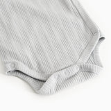 Belito bodystocking lysblå ribbet kant med trykknaplukning i skridtet