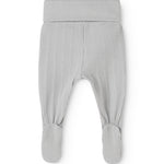 Ribstrikkede babys bukser med elastisk linning og lukkede benender