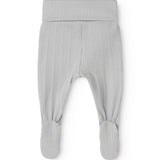 Ribstrikkede babys bukser med elastisk linning og lukkede benender