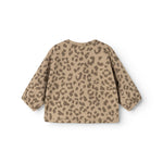 Leopardsmønstret bluse med rund hals og lange ærmer