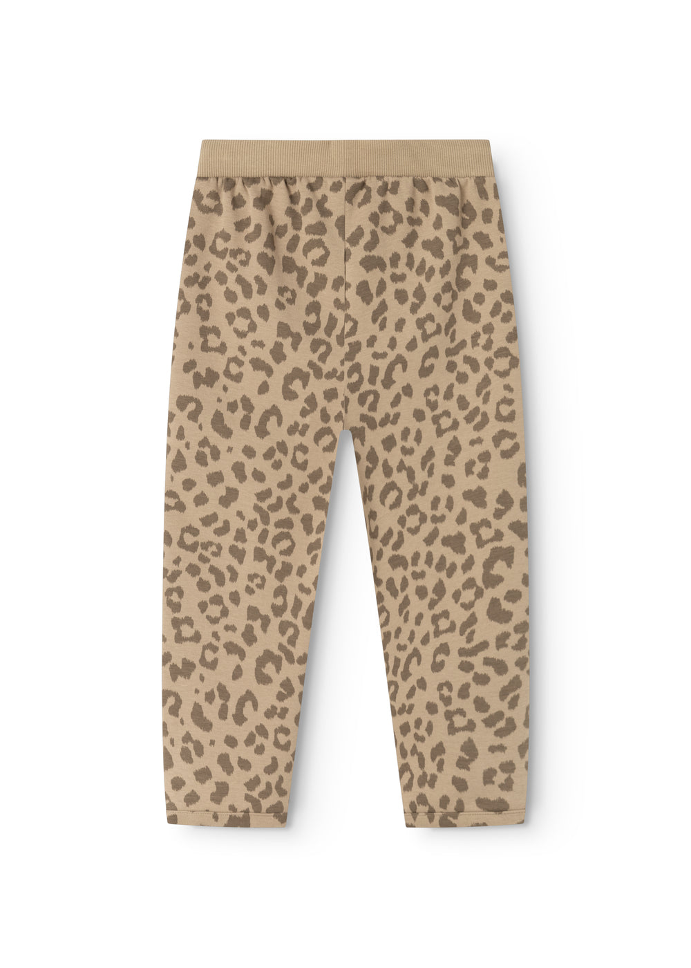 Peon bukser med vasket leopardmønster og elastisk linning, hel længde