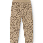 Peon bukser med vasket leopardmønster og elastisk linning, hel længde
