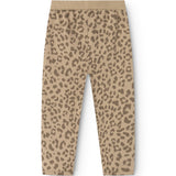 Peon bukser med vasket leopardmønster og elastisk linning, hel længde