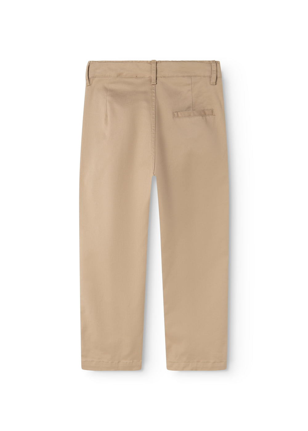 Beige bukser med baglabel og bæltestropper, lige ben