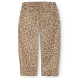 Pando bukser med vasket leopardprint, elastisk linning og lige ben