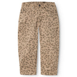 Pando bukser med vasket leopardprint, knap- og lynlåslukning samt sidelommer