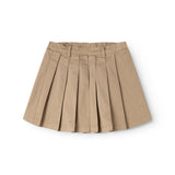 Beige plisseret nederdel med elastisk taljebånd