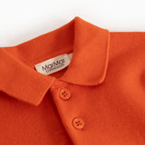 Orange strikpolo med polokrave og to knapper