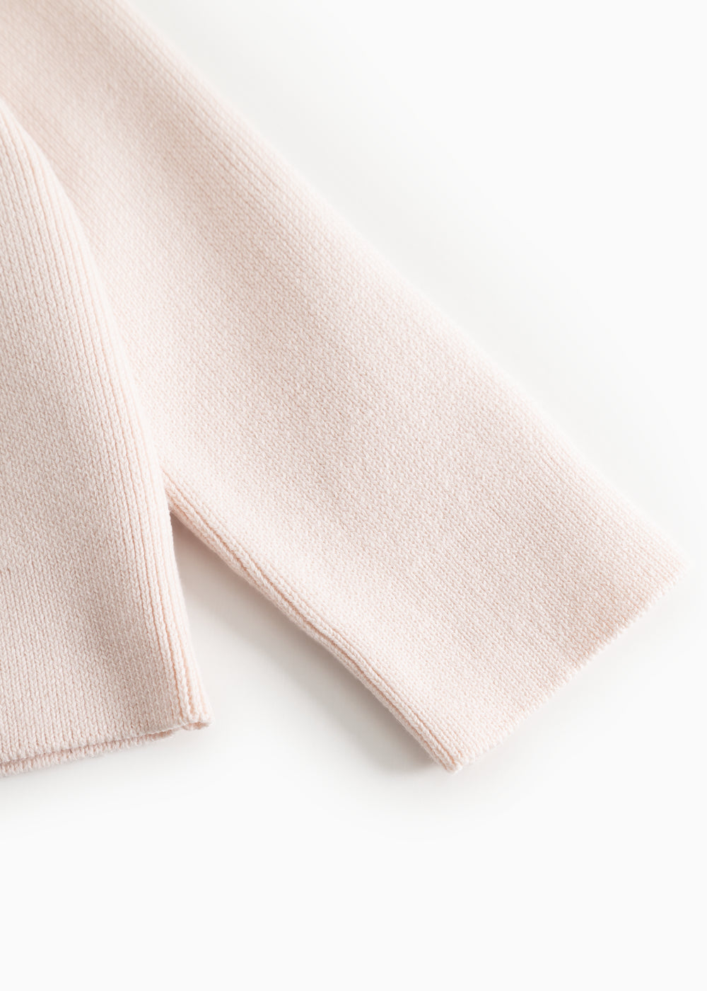 Rosa strikket cardigan-ærme med ribkant