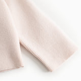 Rosa strikket cardigan-ærme med ribkant