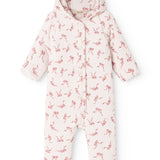 Rexa heldragt med hætte i hvid med lyserøde sløjfer