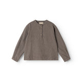 Langærmet skjorte i houndstooth-tern med knapper foran