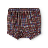 Chokoladebrune ternede bloomers med elastisk talje og korte ben