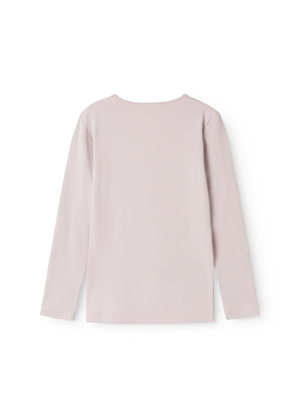 Lysergrå langærmet T-shirt med rund hals set bagfra