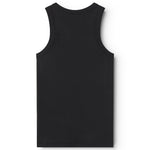 Sort ærmeløs tanktop med rund hals og lige pasform