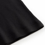 Ribbet sort tanktop kjole til kvinder