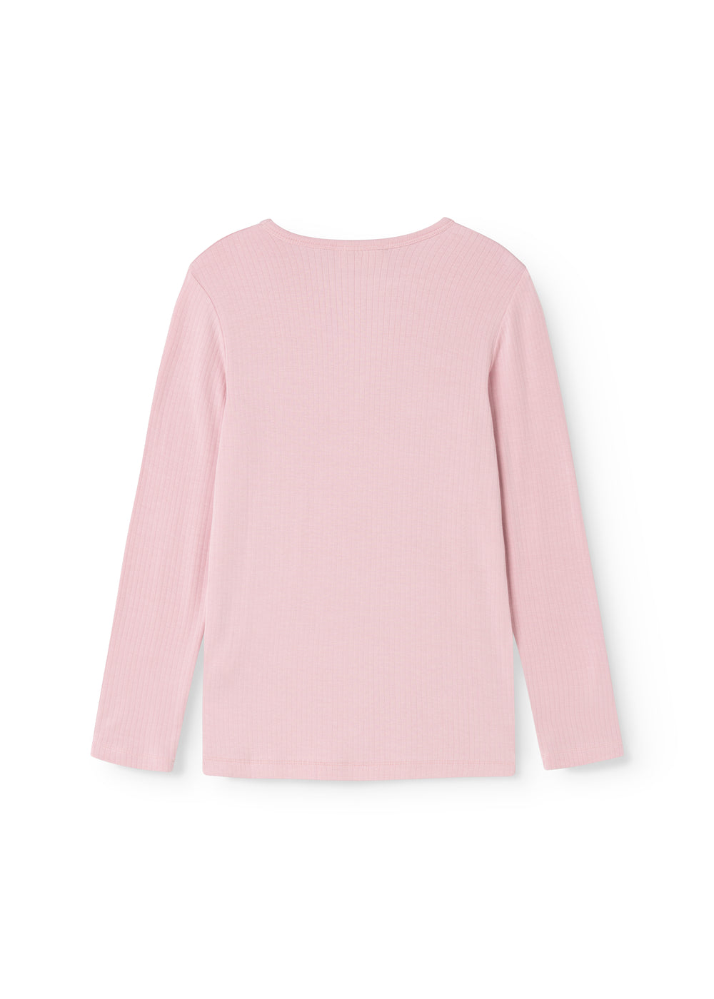 Lyserød langærmet T-shirt med rund hals