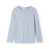 Lyseblå langærmet T-shirt med rund halsudskæring