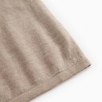 Beige meleret bluse med ribkant ved nederkant på lange ærmer
