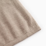 Beige meleret bluse med ribkant ved nederkant på lange ærmer