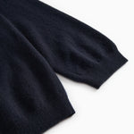 Mørk indigo kashmircardigan ærmedetalje med blød ribkant ved manchet